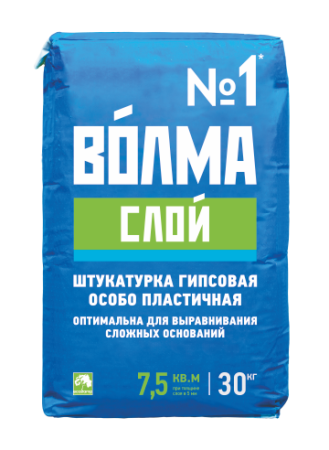 Штукатурная строительная сухая смесь на гипсовом вяжущем Волма-Слой 30кг (45шт/пал)