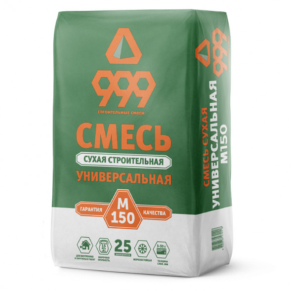 Смесь сухая строительная универсальная 999 М-150 (25кг) (48шт/пал)