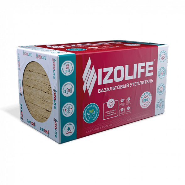 Утеплитель IZOLIFE ВЕНТ ОПТИМА пл.90 (1200*600*100) 2,16м2; 0,216м3; 3шт/упак (32уп/пал)