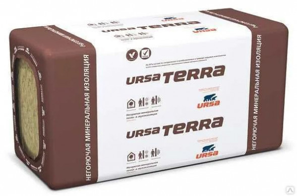 Утеплитель УРСА Terra 37 PN (1250*610*100) 7,625м2; 0,7625 м3; 24упак./пал
